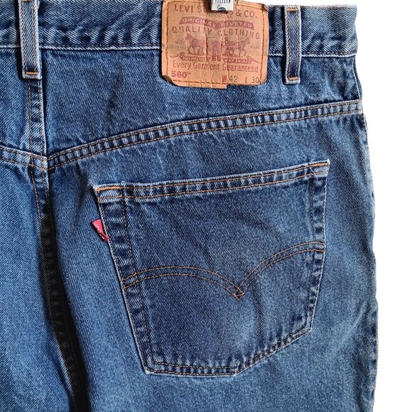 Vintage Mens Levi's Jeans 42x30 560 Dad 1990's Loose Fit Tapered Leg Mexico - Picture 5 of 12
